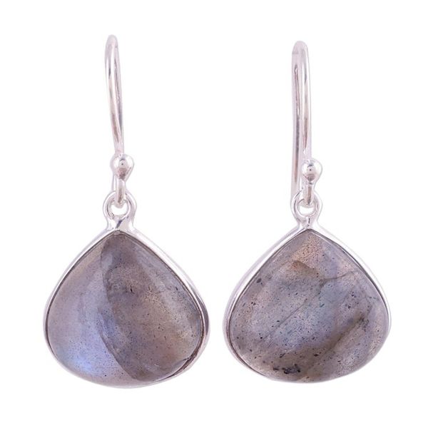Alternate image for Labradorite and Sterling Silver Dangle Earrings from India Dancing Soul