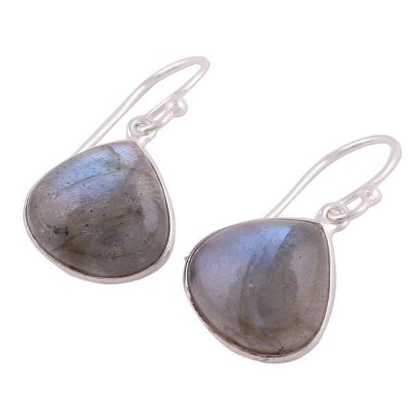 Alternate image for Labradorite and Sterling Silver Dangle Earrings from India Dancing Soul