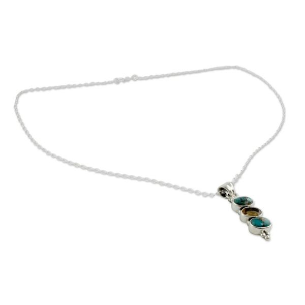 Alternate image for Citrine and Turquoise Necklace Golden Mystique