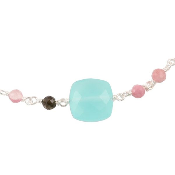 Alternate image for Chalcedony and Tourmaline Pendant Bracelet from India Colorful Combo