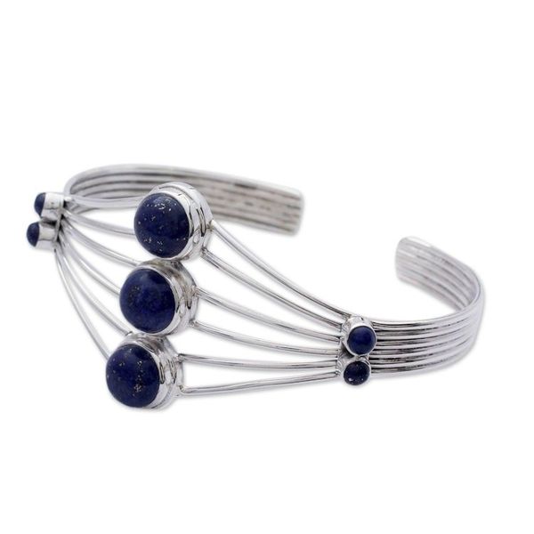 Alternate image for Lapis Lazuli Cuff Bracelet from India Silver Jewelry Promise by Night
