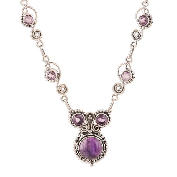 Alternate image for Indian Amethyst and Sterling Silver Necklace Meerut Magic