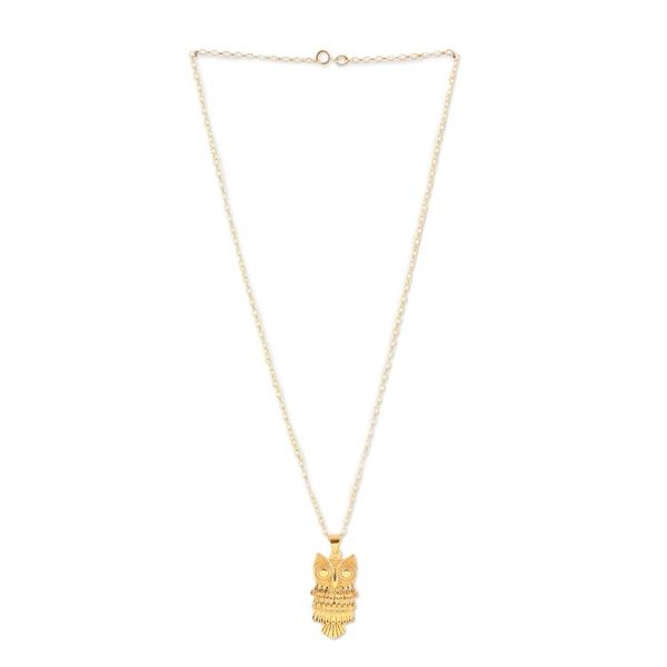 Alternate image for 22k Gold-Plated Sterling Silver Owl Pendant Necklace Owl Soul