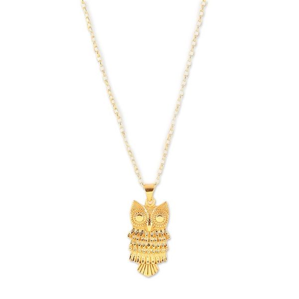 Alternate image for 22k Gold-Plated Sterling Silver Owl Pendant Necklace Owl Soul