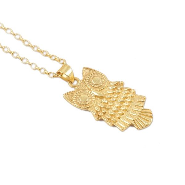 Alternate image for 22k Gold-Plated Sterling Silver Owl Pendant Necklace Owl Soul