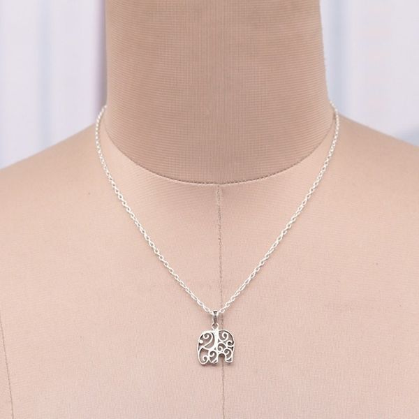 Alternate image for Elephant-Themed Sterling Silver Pendant Necklace from India Giant Nobility