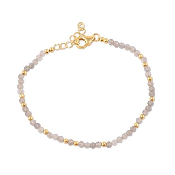 Alternate image for 18k Gold-plated Labradorite Beaded Bracelet Crafted in India Evening Shimmer