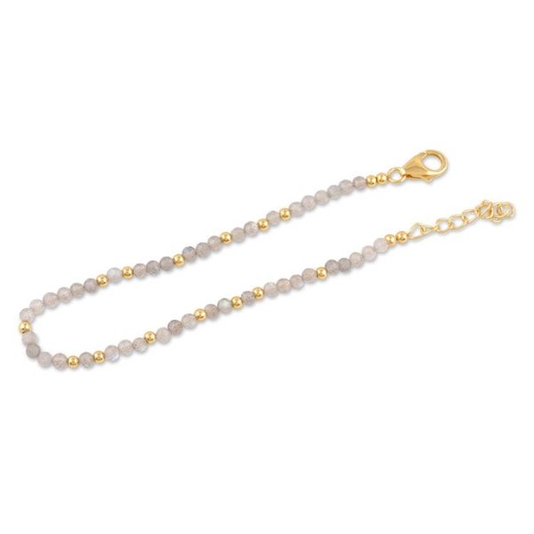Alternate image for 18k Gold-plated Labradorite Beaded Bracelet Crafted in India Evening Shimmer