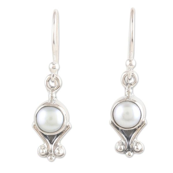 Alternate image for Sterling Silver Dangle Earrings with Cultured Pearls Innocent Love