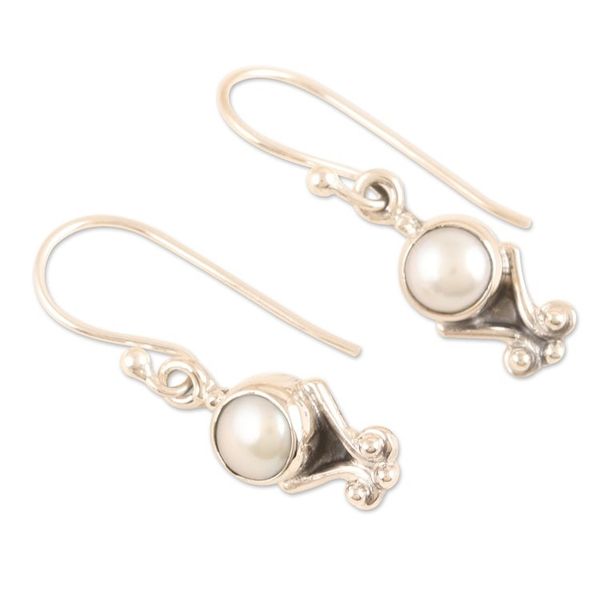 Alternate image for Sterling Silver Dangle Earrings with Cultured Pearls Innocent Love