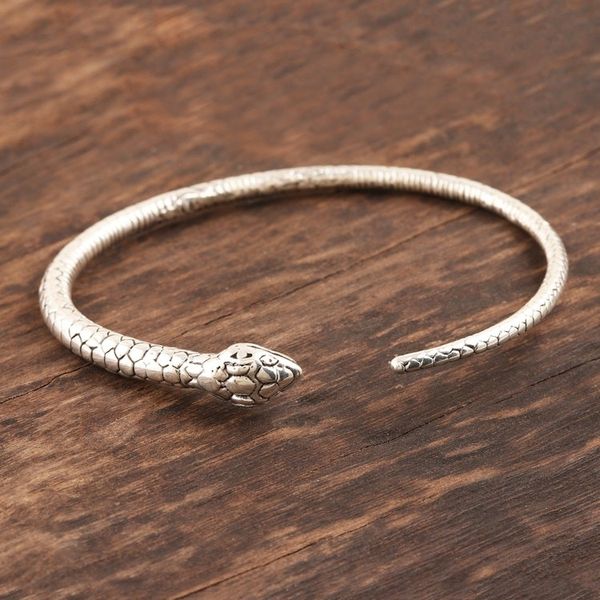 Alternate image for Sterling Silver Snake Cuff Bracelet Charming Snake