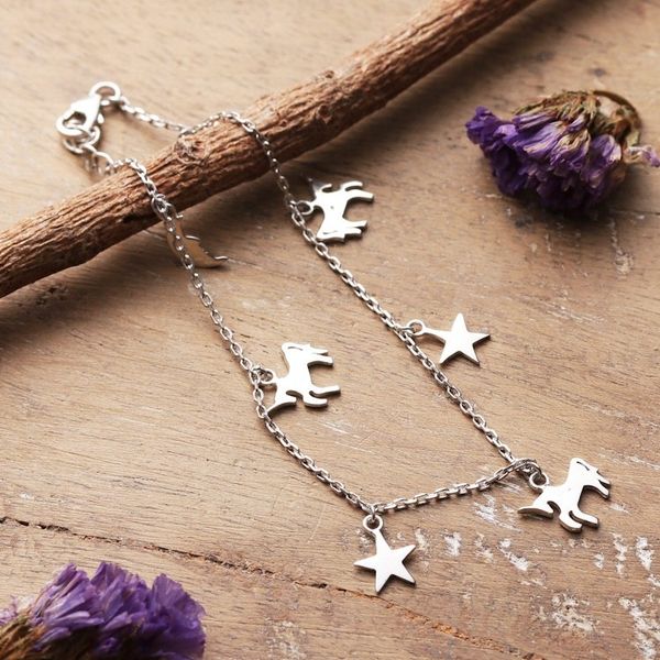 Alternate image for Fair Trade Horse and Star Sterling Silver Charm Bracelet Prairie Luck