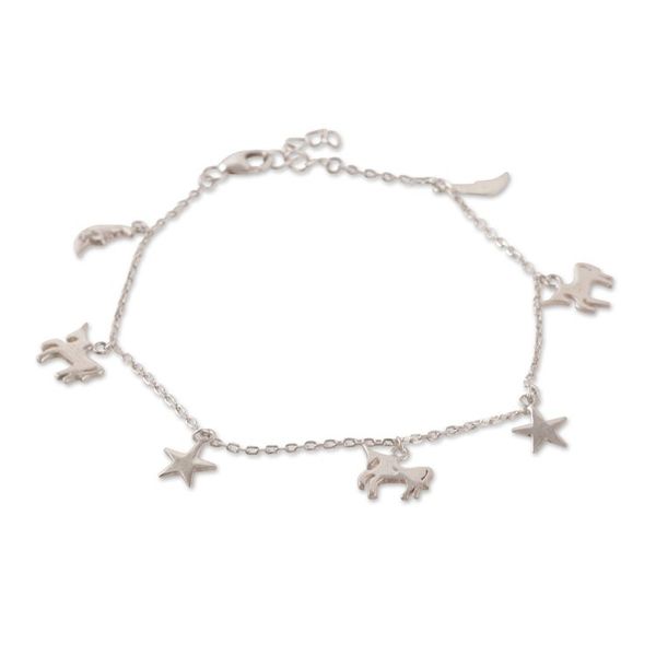 Alternate image for Fair Trade Horse and Star Sterling Silver Charm Bracelet Prairie Luck