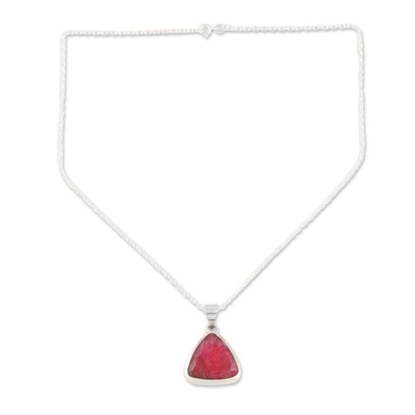 Alternate image for Artisan Crafted Ruby and Sterling Silver Pendant Necklace Illuminated in Love