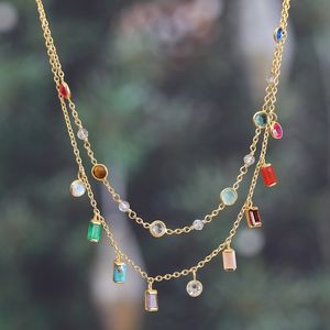 Image for 18k Gold-Plated Multi-Gemstone Charm Strand Necklace 'Origin Story'