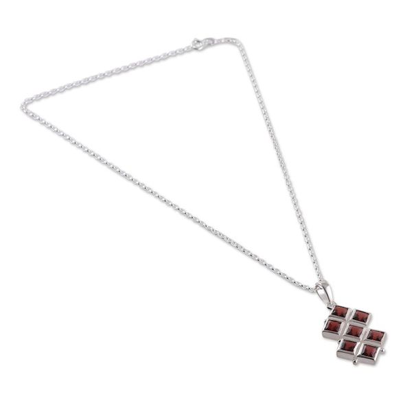 Alternate image for High-Polished Natural Two-Carat Garnet Pendant Necklace Crimson Energy