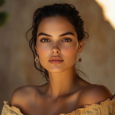 Alternate image for 22k Gold-Plated Quartz and Labradorite Round Dangle Earrings Wheels of Fortune