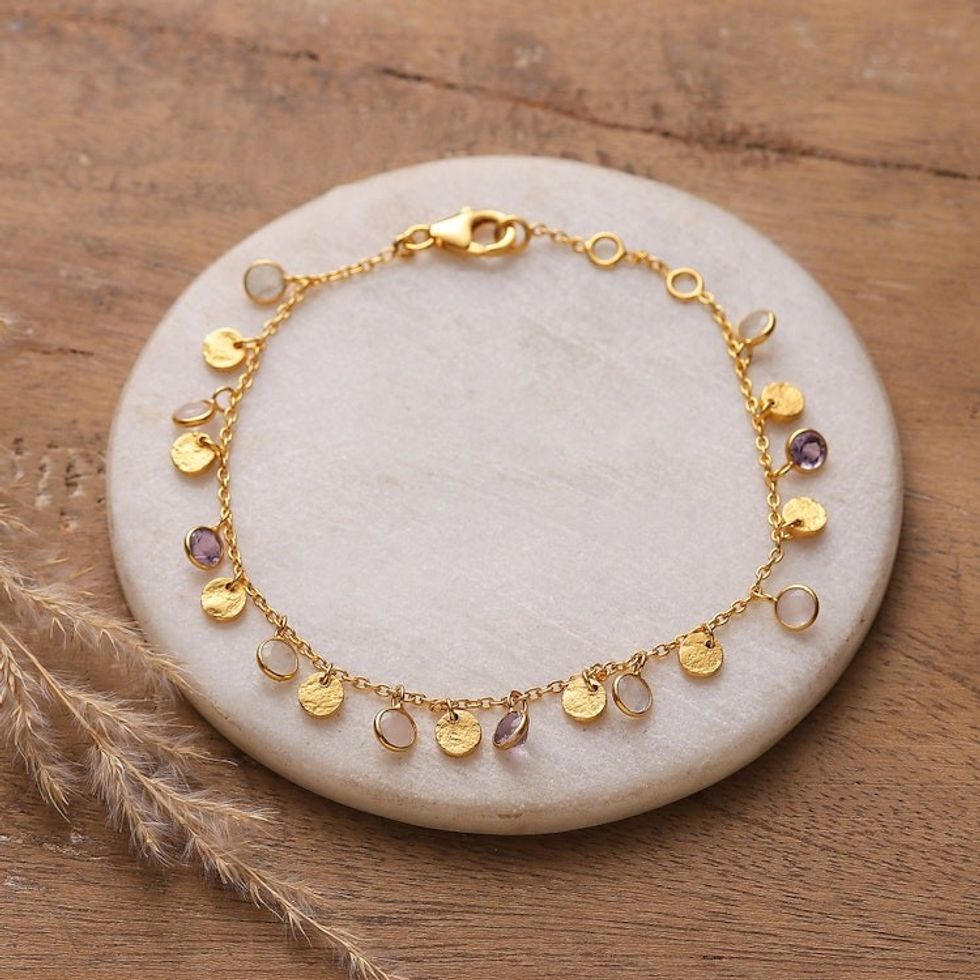 Fairy-Inspired Gold-Plated 2-Carat Multi-Gemstone Bracelet 'Fairy Fusion'