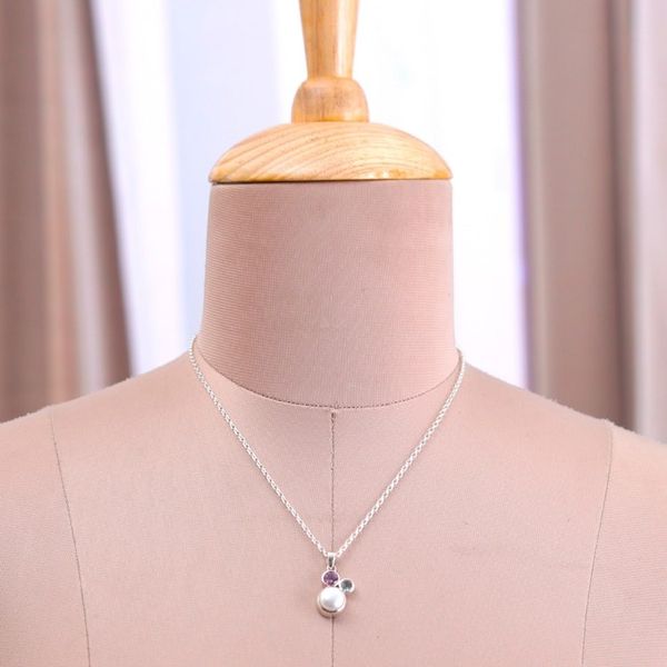Alternate image for Pearl Amethyst Blue Topaz Sterling Silver Pendant Necklace Triple Splendor