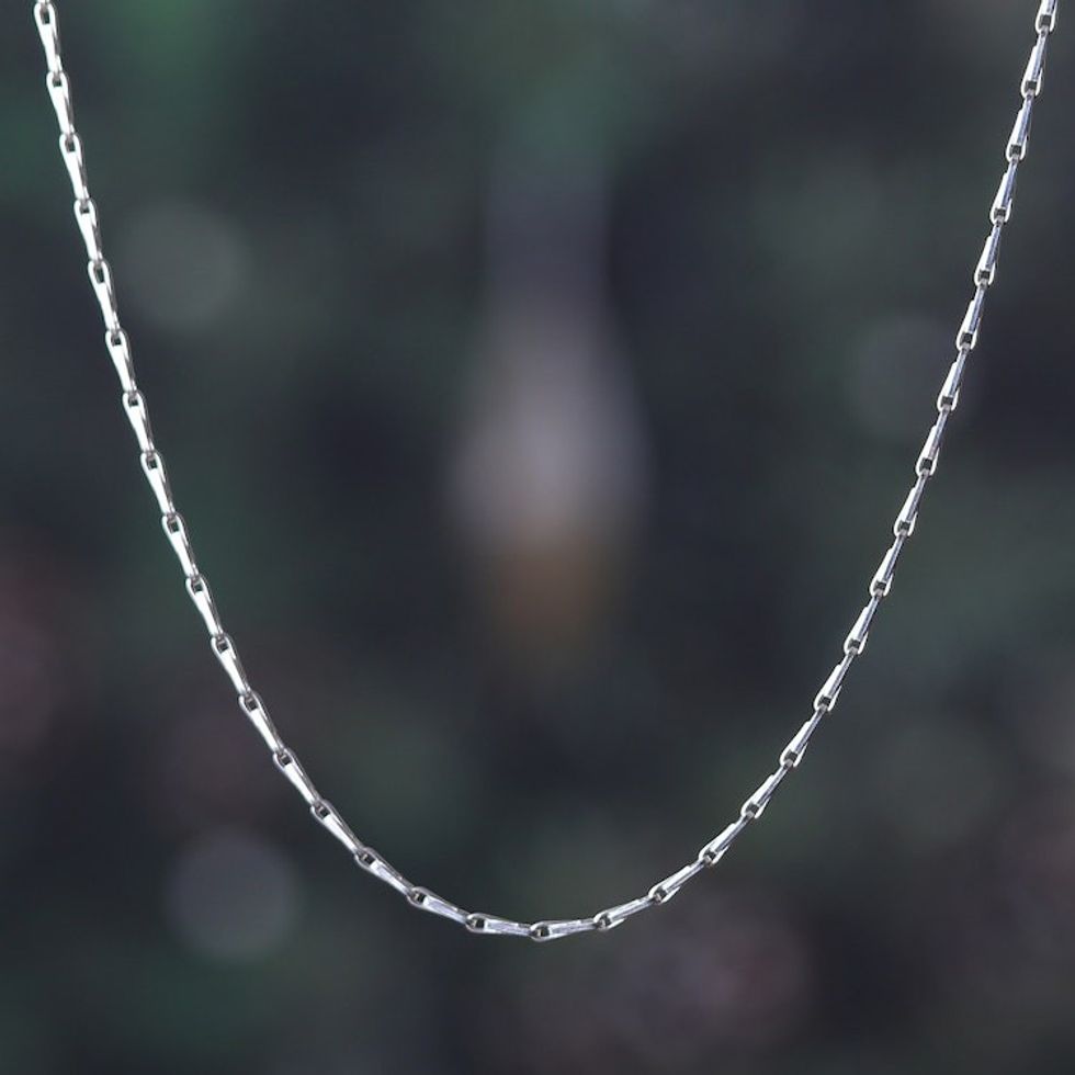 High-Polished Sterling Silver Wheat Chain Necklace 'Modern Bonds'