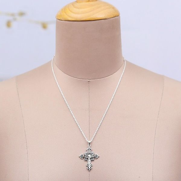 Alternate image for Polished Crucifixion Sterling Silver Pendant Necklace Crucifixion of the Sacred