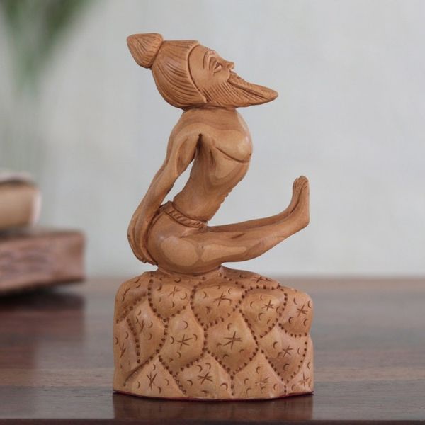 Alternate image for Hand-Carved Yoga-Themed Sculpture Dandasana