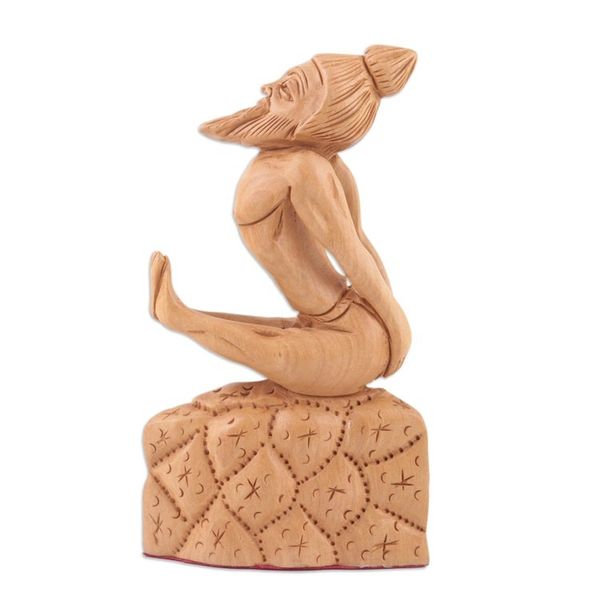 Alternate image for Hand-Carved Yoga-Themed Sculpture Dandasana