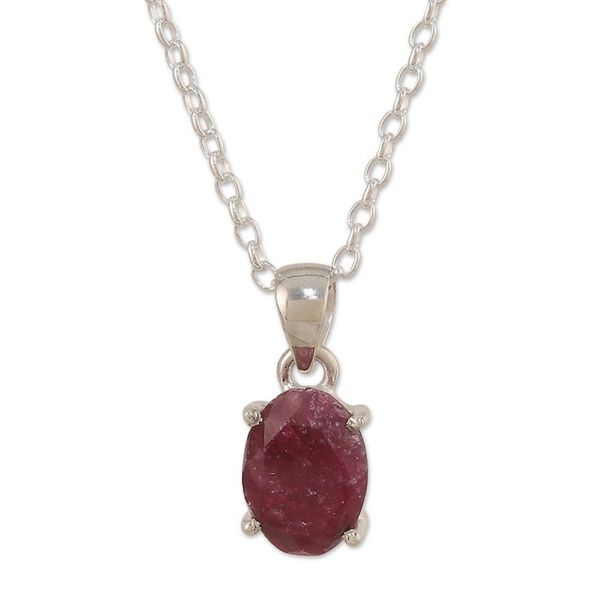 Alternate image for Faceted Ten-Carat Ruby Pendant Necklace Crafted in India Love Grandeur