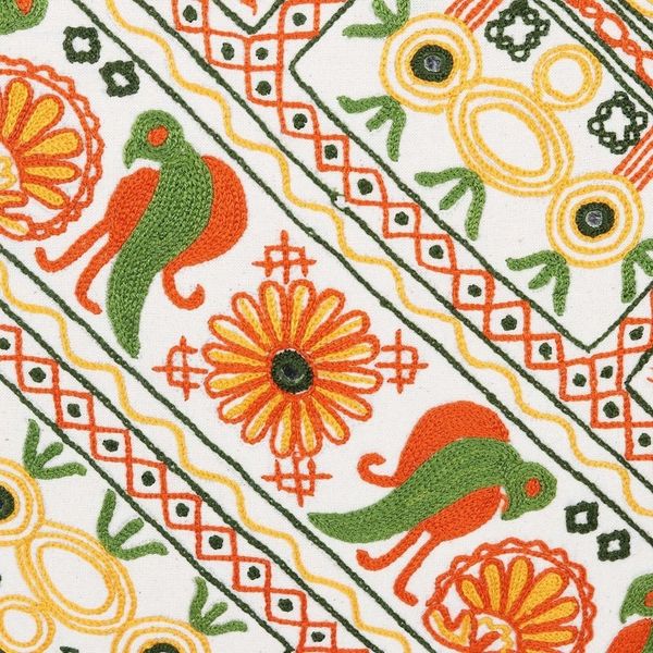 Alternate image for Embroidered Cotton Cushion Covers from India Pair Kaleidoscopic Palace