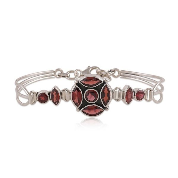 Alternate image for Polished and Oxidized Seven-Carat Garnet Pendant Bracelet Essence of Passion