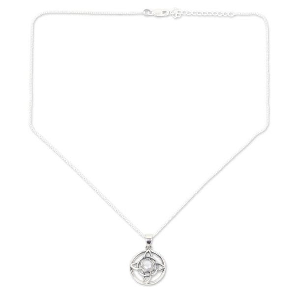 Alternate image for Cultured Pearl Sterling Silver Celtic Star Pendant Necklace Pure Elegance