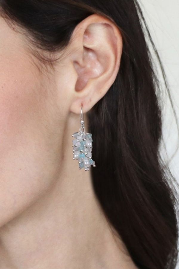 Alternate image for High-Polished Multi-Gemstone Cluster Earrings from India Fruits from the Celestial