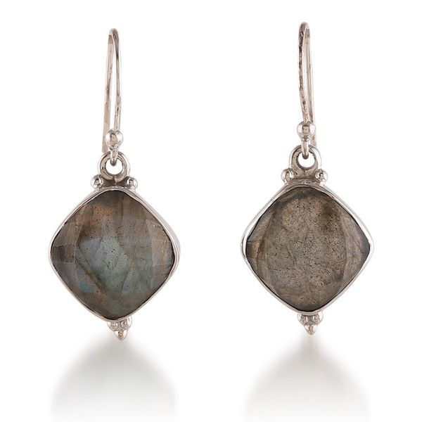 Alternate image for Sterling Silver Dangle Earrings with 33-Carat Labradorite Evening Kiss