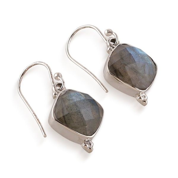 Alternate image for Sterling Silver Dangle Earrings with 33-Carat Labradorite Evening Kiss