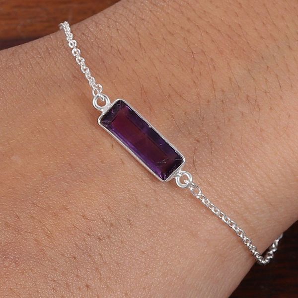 Alternate image for Three-Carat Faceted Amethyst Pendant Bracelet from India Elegant Prism