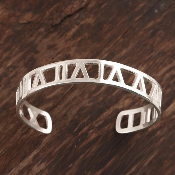 Alternate image for Sterling Silver Roman Numeral Cuff Bracelet Roman Glory