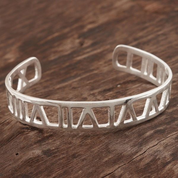 Alternate image for Sterling Silver Roman Numeral Cuff Bracelet Roman Glory