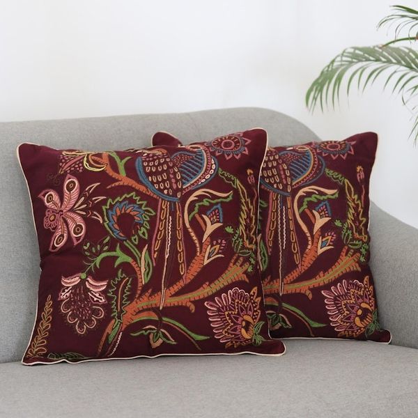 Alternate image for Cotton Cushion Covers with Floral Motif Set of 2 Floral Muse