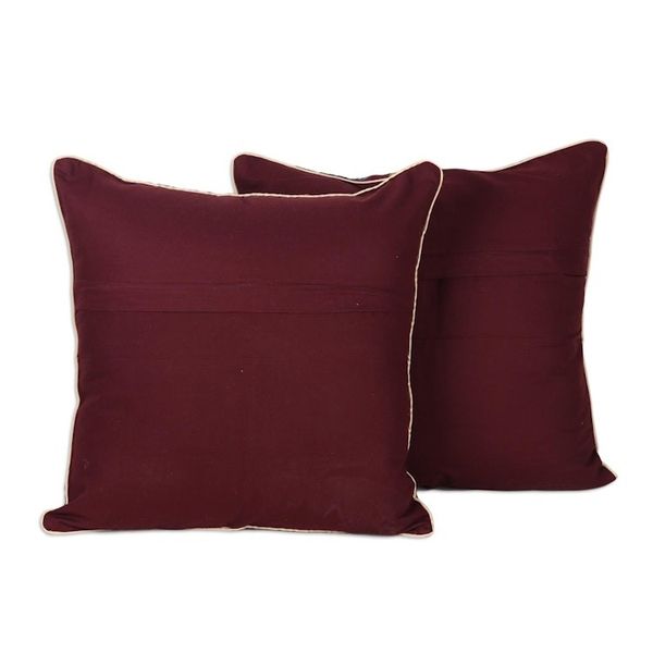 Alternate image for Cotton Cushion Covers with Floral Motif Set of 2 Floral Muse