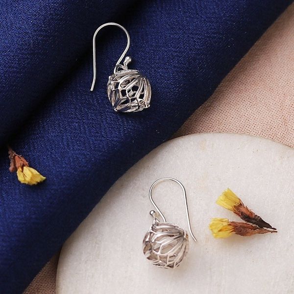 Alternate image for Spring-Themed Sterling Silver Dangle Earrings Made in India Floral Virtues