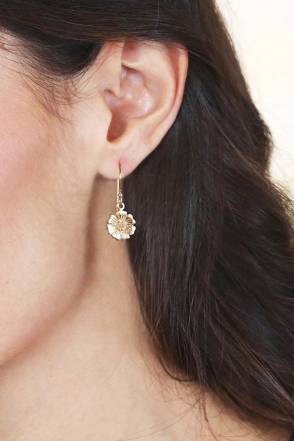 Alternate image for Spring-Themed Floral Brass Dangle Earrings from India Floral Elation
