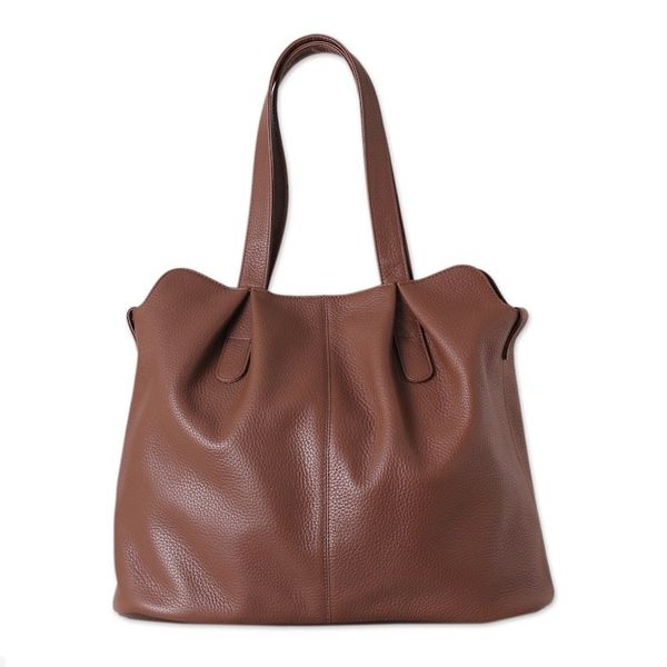 Alternate image for 100 Redwood Leather Shoulder Bag with Magnetic Closure Redwood Statement