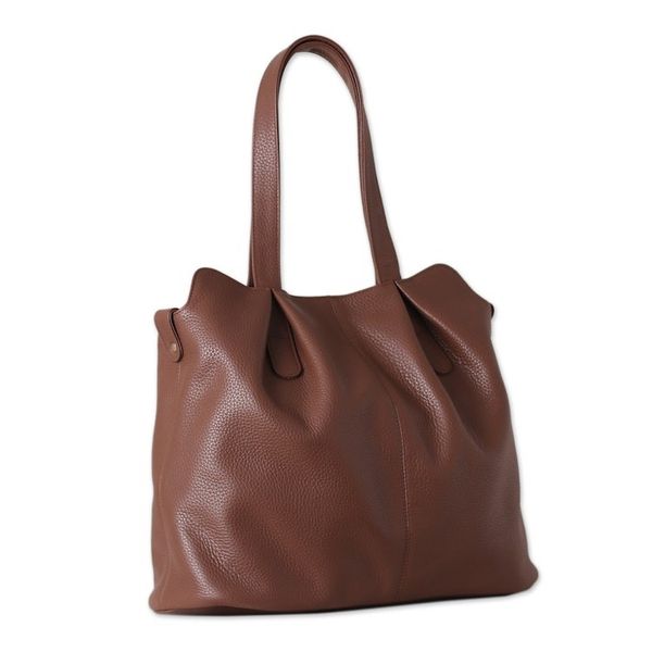 Alternate image for 100 Redwood Leather Shoulder Bag with Magnetic Closure Redwood Statement