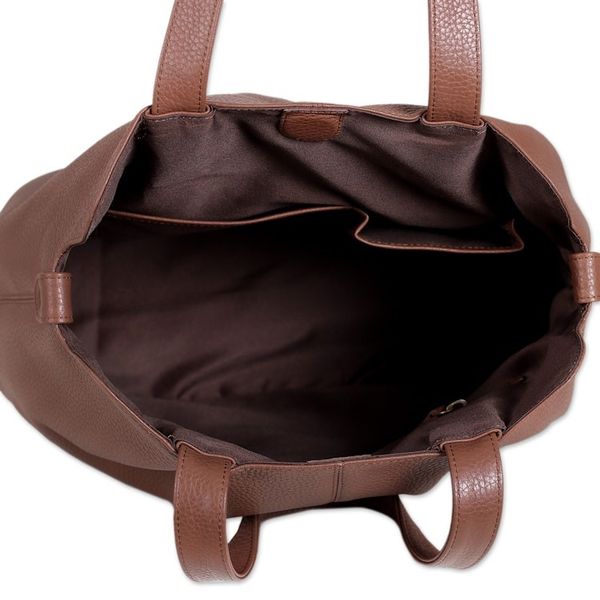 Alternate image for 100 Redwood Leather Shoulder Bag with Magnetic Closure Redwood Statement