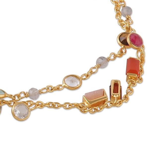 Alternate image for 18k Gold-Plated Multi-Gemstone Charm Strand Bracelet Golden Spells