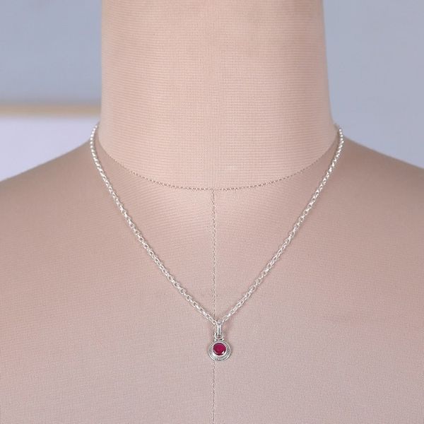 Alternate image for 2-Carat Faceted Round Ruby Necklace and Earrings Jewelry Set Sparkling Caprice