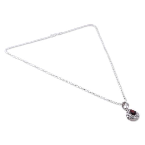 Alternate image for Romantic Natural 1-Carat Drop-Shaped Garnet Pendant Necklace Tear of Romance