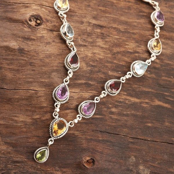 Alternate image for Multi-Gemstone and Sterling Silver Necklace On the Bright Side