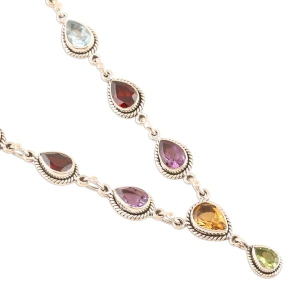 Alternate image for Multi-Gemstone and Sterling Silver Necklace On the Bright Side