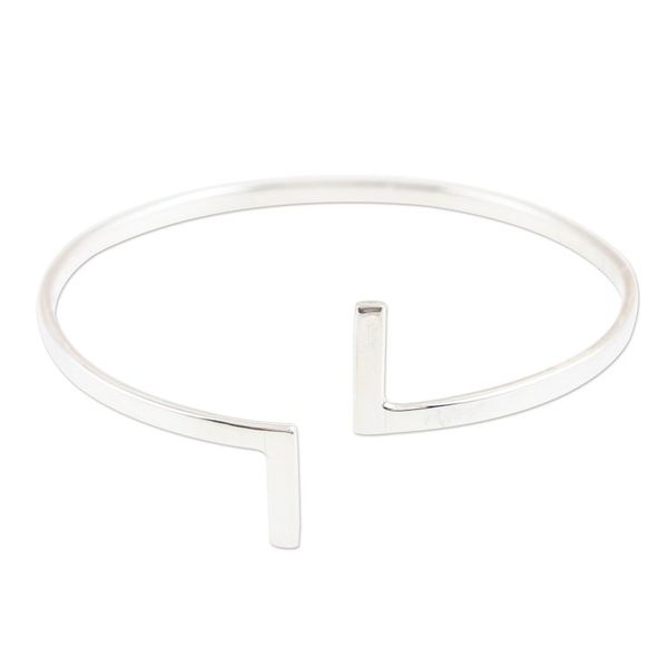 Alternate image for Hand Crafted Sterling Silver Cuff Bracelet Essential Shine